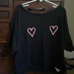 forever 21 christmas cropped tee